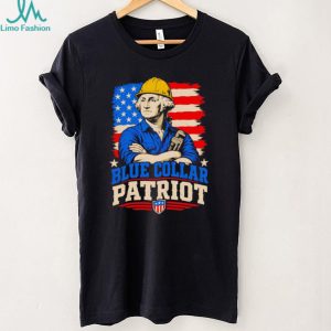 Blue Collar Patriot George Washington Hard Hat Construction Worker Vintage American Flag Patriotic Men T Shirt