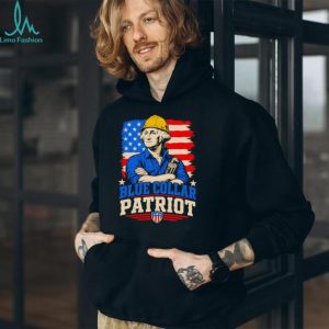 Blue Collar Patriot George Washington Hard Hat Construction Worker Vintage American Flag Patriotic Men T Shirt