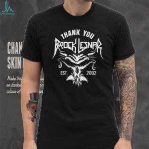 Brock Lesnar Skull Est 2002 Thank You Graphic Heavy Metal Style T Shirt