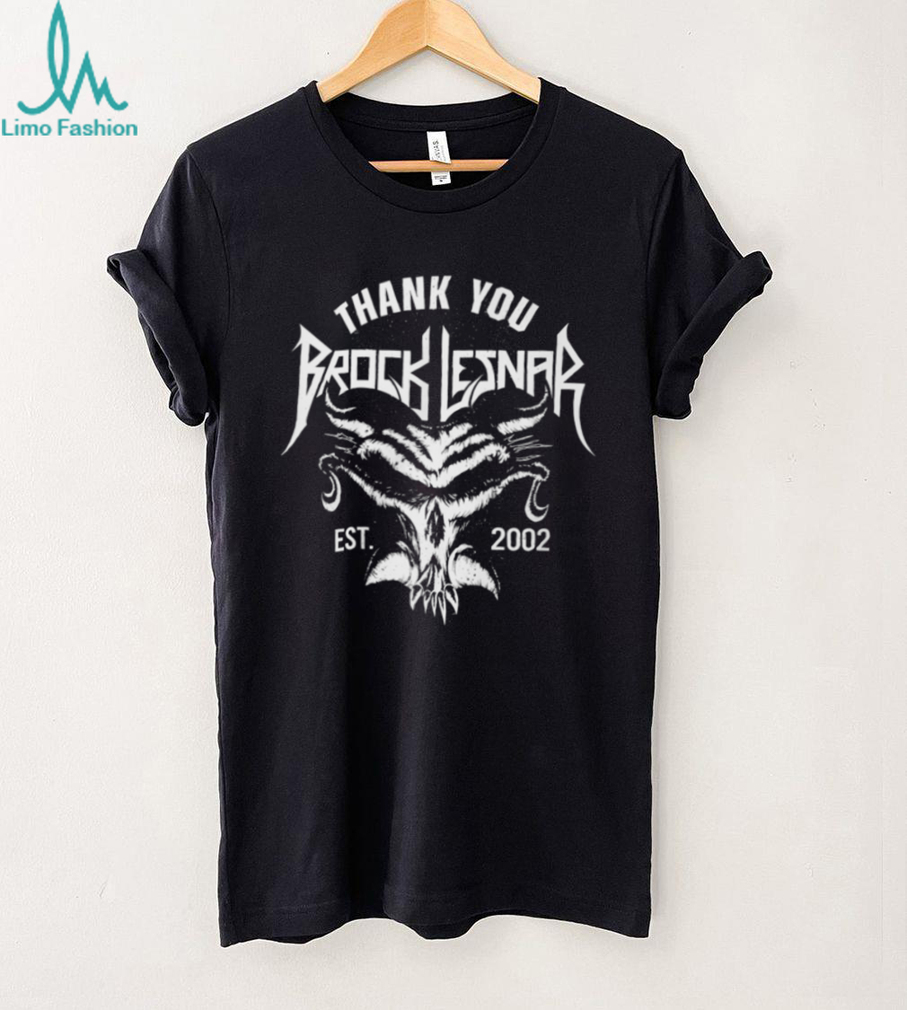 Brock Lesnar Skull Est 2002 Thank You Graphic Heavy Metal Style T Shirt Brock Lesnar Skull Est 2002 Thank You Graphic Heavy Metal Style T Shirt
