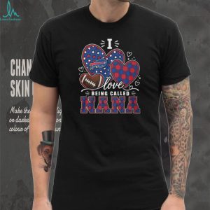 Buffalo Bills I Love Being Called Nana Football Heart Leopard Plaid T Shirt