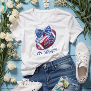 Buffalo Bills Red White Blue Bow NFL Aesthetic T Shirt