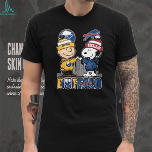 Charlie Brown and Snoopy Buffalo Sports Fans Bills Sabres Fist Bump T Shirt