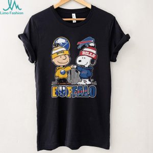 Charlie Brown and Snoopy Buffalo Sports Fans Bills Sabres Fist Bump T Shirt