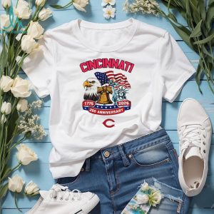 Cincinnati Reds 250th Anniversary 1776 2026 Patriotic Baseball Jersey T Shirt Cincinnati Reds 250th Anniversary 1776 2026 Patriotic Baseball Jersey T Shirt