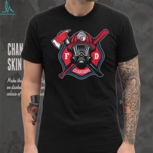 Cleveland Guardians Firefighter FD First Responder Baseball Fans Retro Men Women Black T Shirt