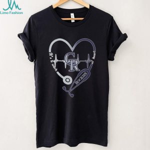 Colorado Rockies Baseball Heartbeat Stethoscope Medical Professional T Shirt