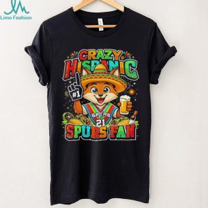 “Crazy Hispanic Spurs Fan” Fox Mascot Sombrero and Tacos San Antonio Basketball T Shirt “Crazy Hispanic Spurs Fan” Fox Mascot Sombrero and Tacos San Antonio Basketball T Shirt