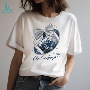 Dallas Cowboys Star Patchwork Bow Coquette T Shirt