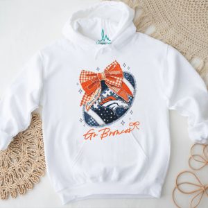 Denver Broncos Patchwork Bow Football Fan T Shirt