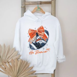 Denver Broncos Patchwork Bow Football Fan T Shirt