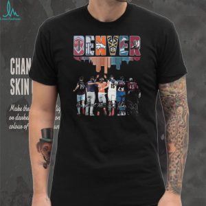 Denver City Skyline Players Huddle Sports Fan T Shirt