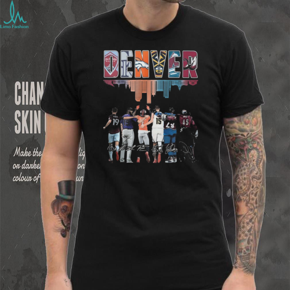 Denver City Skyline Players Huddle Sports Fan T Shirt Denver City Skyline Players Huddle Sports Fan T Shirt