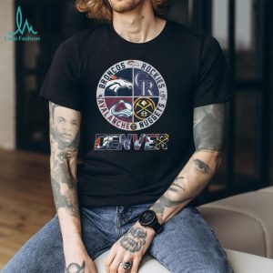 Denver Four Major Sports Teams Circular Crest Logo T Shirt