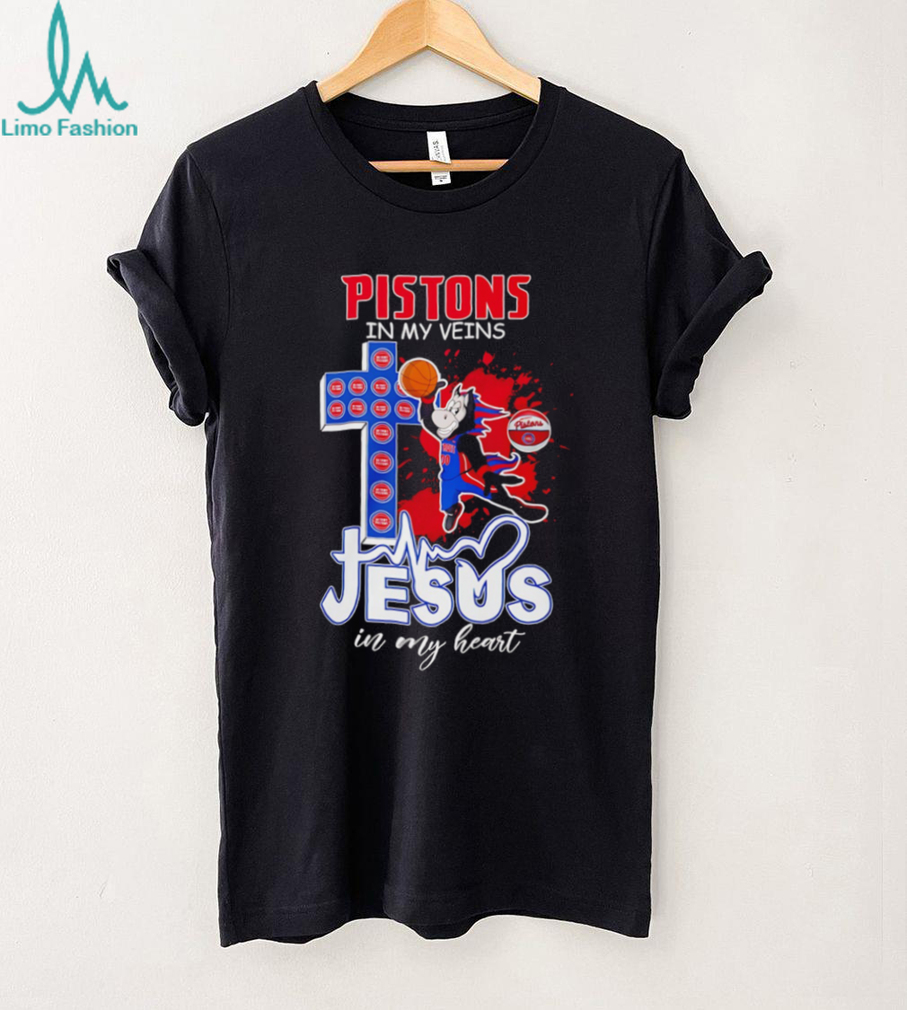 Detroit Pistons Basketball Hooper Mascot Cross Jesus In My Heart Fans Vintage Men T Shirt Detroit Pistons Basketball Hooper Mascot Cross Jesus In My Heart Fans Vintage Men T Shirt
