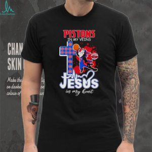 Detroit Pistons Basketball Hooper Mascot Cross Jesus In My Heart Fans Vintage Men T Shirt