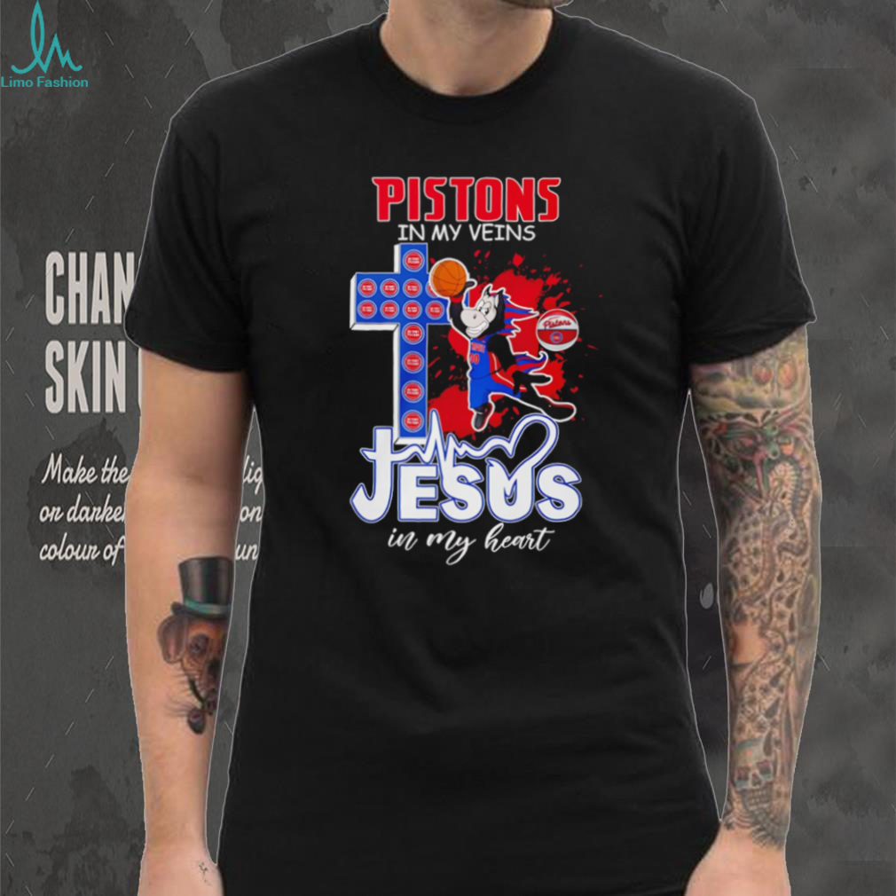 Detroit Pistons Basketball Hooper Mascot Cross Jesus In My Heart Fans Vintage Men T Shirt Detroit Pistons Basketball Hooper Mascot Cross Jesus In My Heart Fans Vintage Men T Shirt