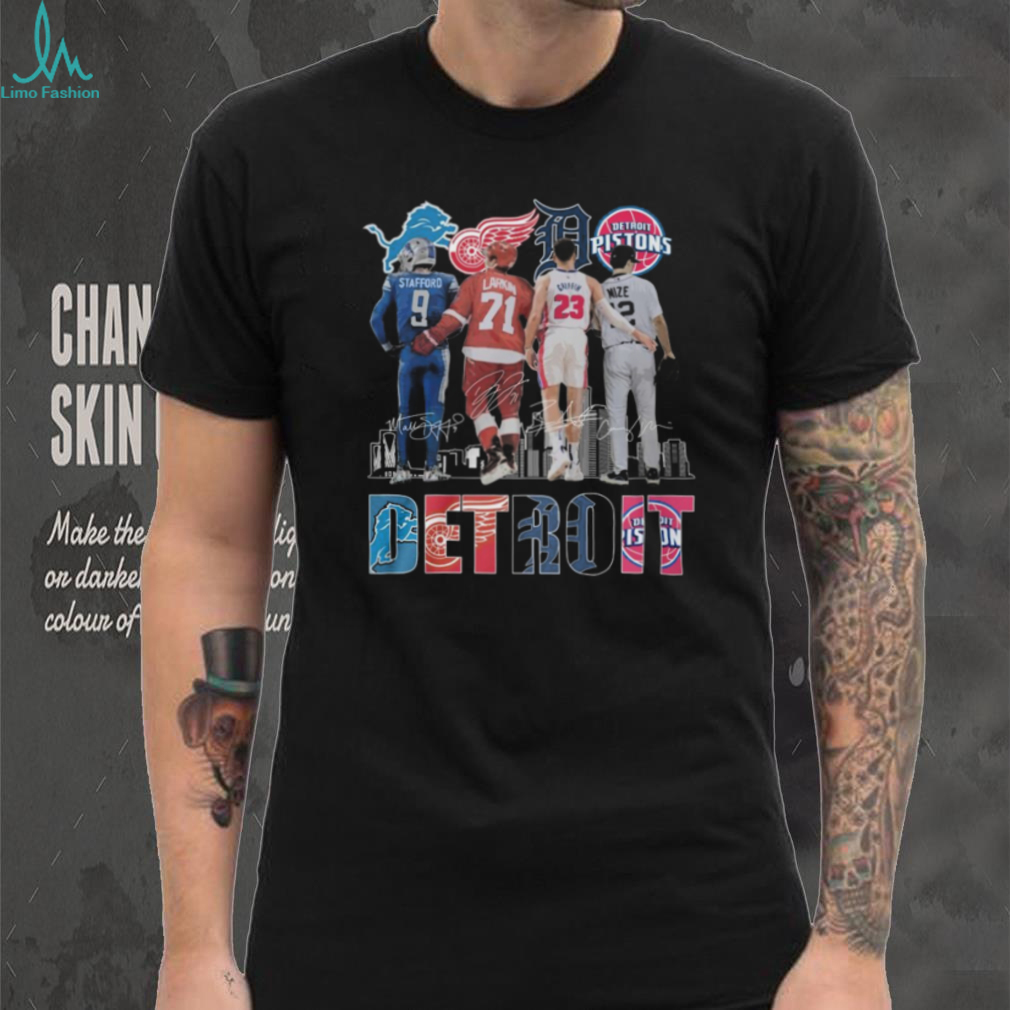 Detroit Sports Stars Skyline Signatures Multi Sport T Shirt Detroit Sports Stars Skyline Signatures Multi Sport T Shirt