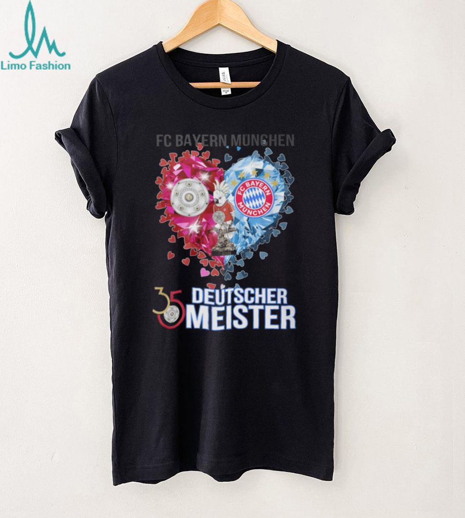 FC Bayern München 35 Deutscher Meister Diamond Heart Mascot T Shirt FC Bayern München 35 Deutscher Meister Diamond Heart Mascot T Shirt