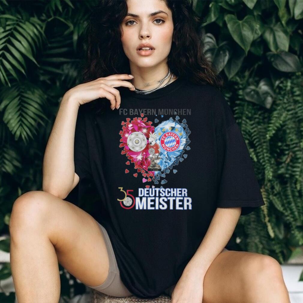 FC Bayern München 35 Deutscher Meister Diamond Heart Mascot T Shirt FC Bayern München 35 Deutscher Meister Diamond Heart Mascot T Shirt