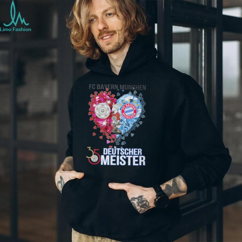 FC Bayern München 35 Deutscher Meister Diamond Heart Mascot T Shirt FC Bayern München 35 Deutscher Meister Diamond Heart Mascot T Shirt