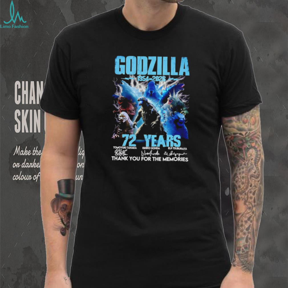 Godzilla 72 Years Anniversary 1954 2026 Thank You For The Memories T Shirt Godzilla 72 Years Anniversary 1954 2026 Thank You For The Memories T Shirt