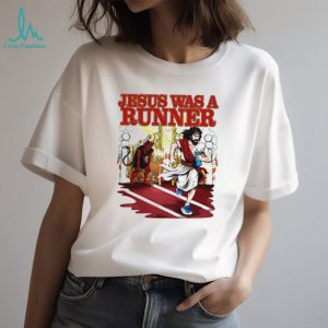 Jesus Was A Runner Track Field Marathon Sports Christian Retro Fans T Shirt