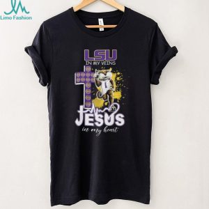 LSU Tigers Fan Apparel LSU In My Veins Jesus In My Heart Christian Sports T Shirt