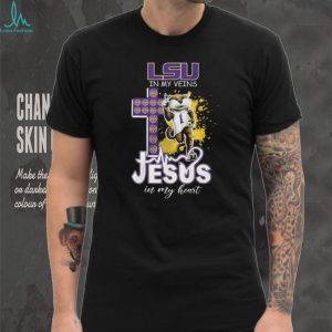 LSU Tigers Fan Apparel LSU In My Veins Jesus In My Heart Christian Sports T Shirt