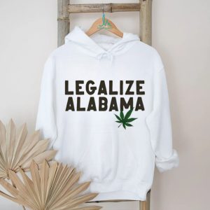 Legalize Alabama Marijuana Leaf Political Statement Slogan Men Women Minimalist Style T Shirt
