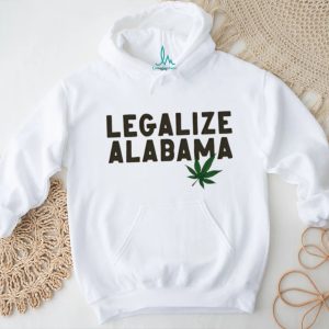 Legalize Alabama Marijuana Leaf Political Statement Slogan Men Women Minimalist Style T Shirt