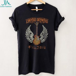 Lynyrd Skynyrd Free Bird Guitar Typography Wings Band T Shirt