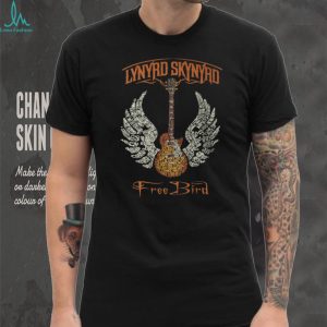 Lynyrd Skynyrd Free Bird Guitar Typography Wings Band T Shirt
