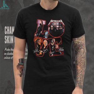 Metallica LOVE Red Graphic Signatures Band Photo T Shirt