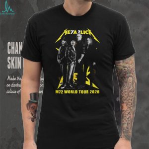 Metallica M72 World Tour 2026 Band Photo Yellow Logo T Shirt
