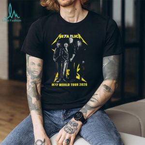 Metallica M72 World Tour 2026 Band Photo Yellow Logo T Shirt