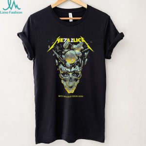Metallica M72 World Tour 2026 Exploding Clock Skull Graphic T Shirt