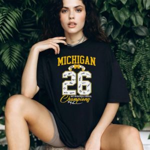Michigan Wolverines 2026 National Champions Number 26 Signature Series T Shirt Michigan Wolverines 2026 National Champions Number 26 Signature Series T Shirt