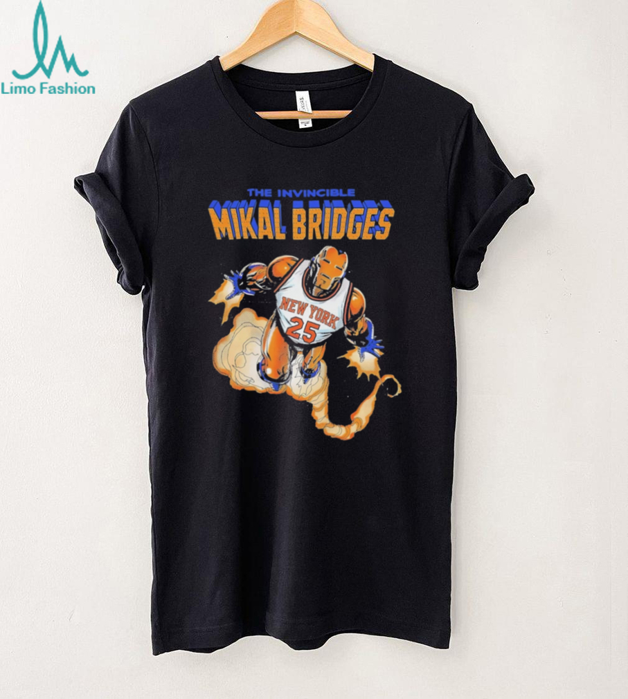 Mikal Bridges The Invincible New York Basketball Iron Hero T Shirt Mikal Bridges The Invincible New York Basketball Iron Hero T Shirt