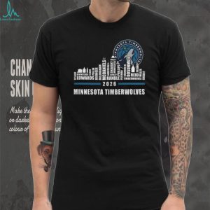 Minnesota Timberwolves City Skyline 2026 Season Roster Player Names Fans Vintage Black T Shirt