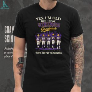 Minnesota Vikings Greatness Tarkenton Peterson Carter Moss Page Vintage Men Fans T Shirt