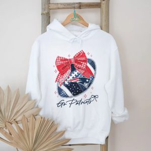 New England Patriots Go Patriots Football Bow Design T Shirt
