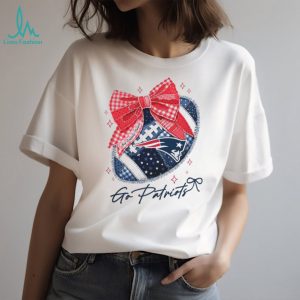 New England Patriots Go Patriots Football Bow Design T Shirt