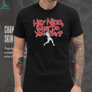 Nico Hoerner Hey Nico What Do You Say Baseball Fan Sports T Shirt