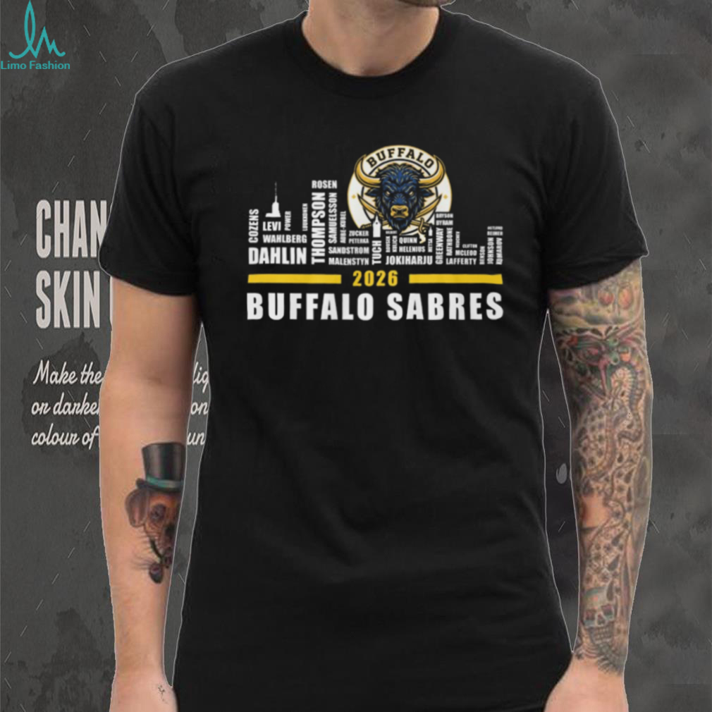 Official Buffalo Sabres 2026 Roster Player Names Skyline T Shirt Official Buffalo Sabres 2026 Roster Player Names Skyline T Shirt