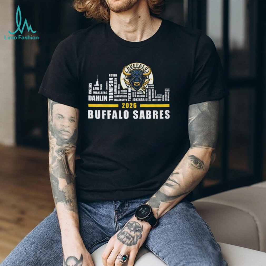 Official Buffalo Sabres 2026 Roster Player Names Skyline T Shirt Official Buffalo Sabres 2026 Roster Player Names Skyline T Shirt