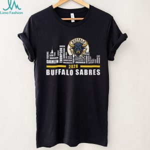 Official Buffalo Sabres 2026 Roster Player Names Skyline T Shirt