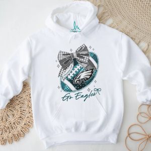 Philadelphia Eagles Teal Patchwork Bow NFL Design T Shirt