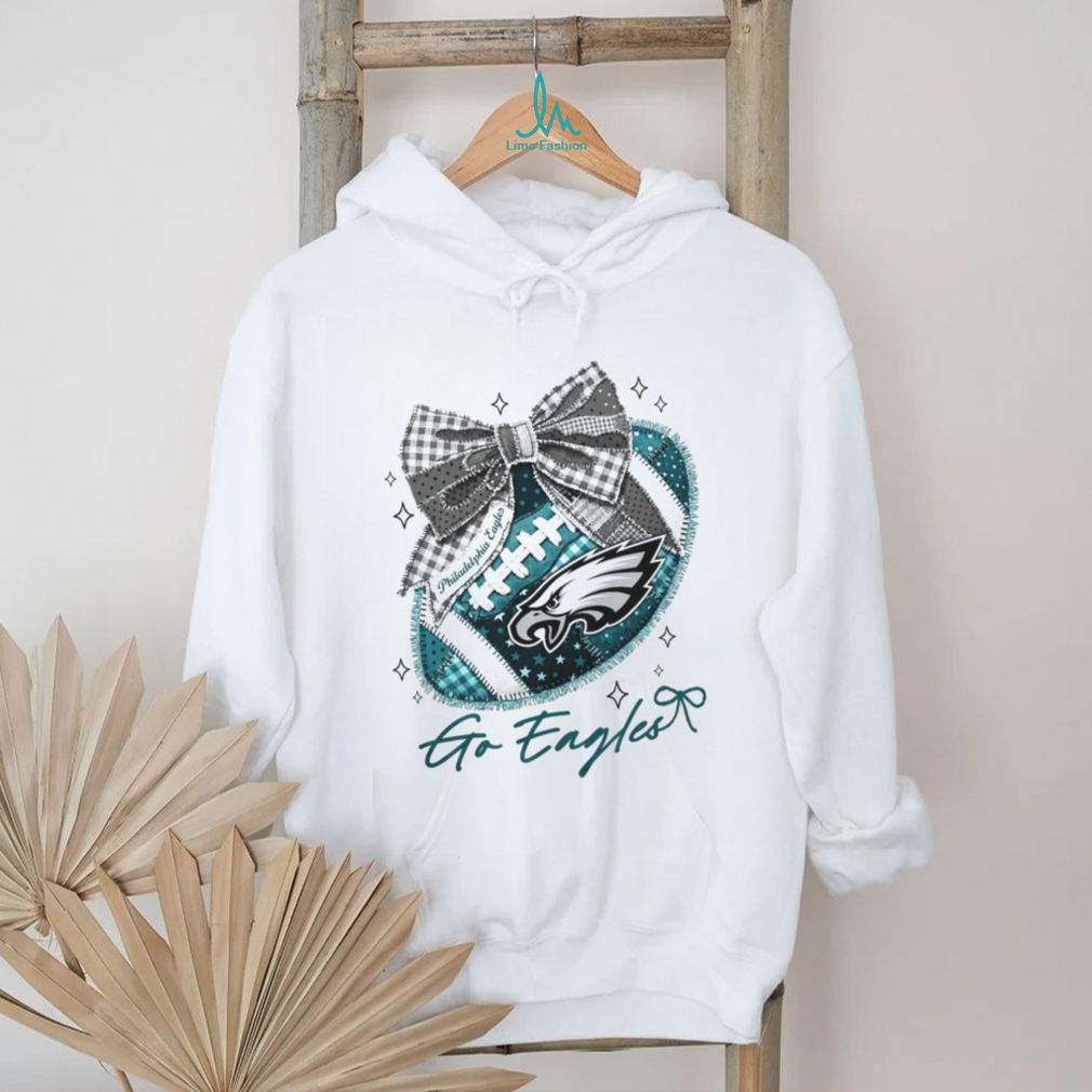 Philadelphia Eagles Teal Patchwork Bow NFL Design T Shirt Philadelphia Eagles Teal Patchwork Bow NFL Design T Shirt