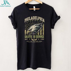 Philadelphia Football Salute To Service Eagle Flag Veteran T Shirt